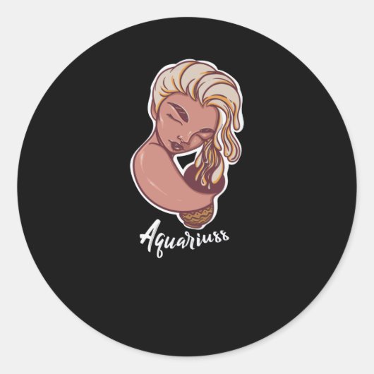 A Zodiac Sign Test Aquarius Runder Aufkleber (Vorderseite)