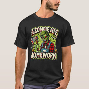 A Zombie Ate Meine Hausaufgaben Halloween Kostüm F T-Shirt