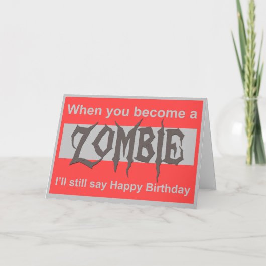 A Zombie Happy Birthday Card Karte (Vorderseite)