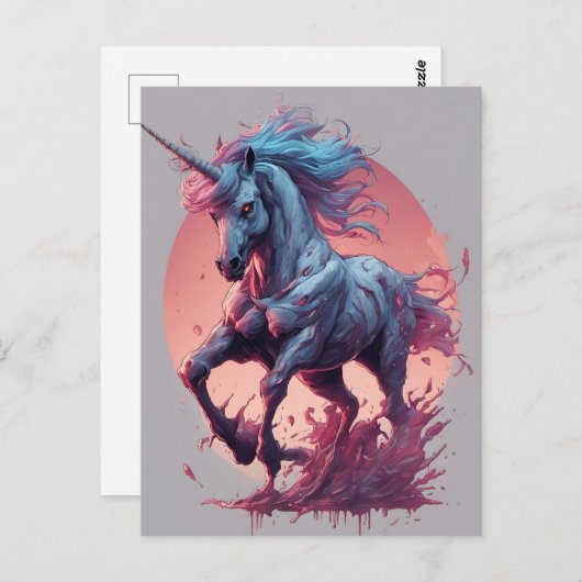 A Zombie Unicorn Postkarte (Vorne/Hinten)
