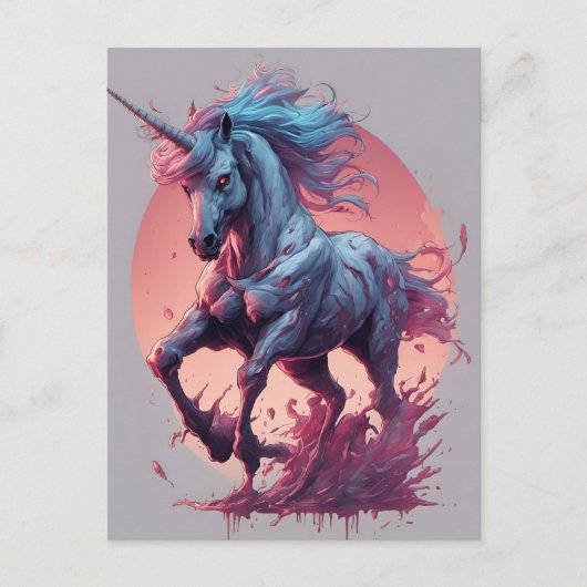 A Zombie Unicorn Postkarte (Vorderseite)