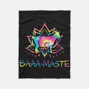 Aa Maste Tie Dye Ziege Yoga Lotus Mandala Humor Fleecedecke