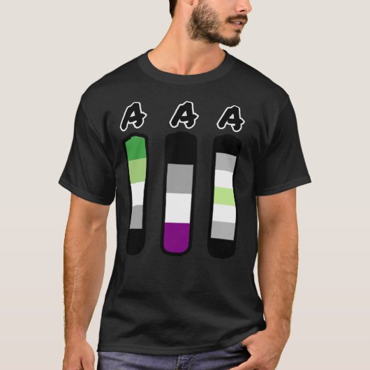 AAA aromantische asexual agender Batterien Classic T-Shirt (Vorderseite)