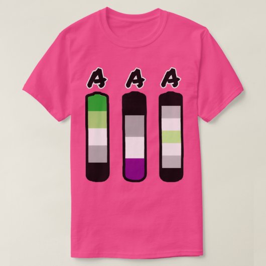 AAA aromatische asexuelle Agender Batterien T-Shirt (Design vorne)