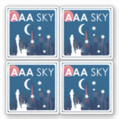 AAA SKY Sticker 4-up (Vorderseite)