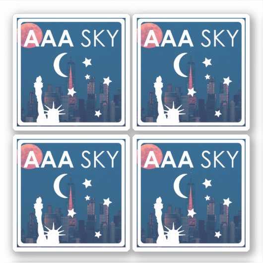 AAA SKY Sticker 4-up (Vorderseite)