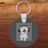 Aaaa Screaming Cat Meme Wearing Headphones Cat Int Schlüsselanhänger (Vorderseite)
