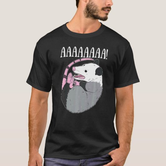 Aaaaa schreiend Possum Meme Trash Dead Opossum T-Shirt (Vorderseite)