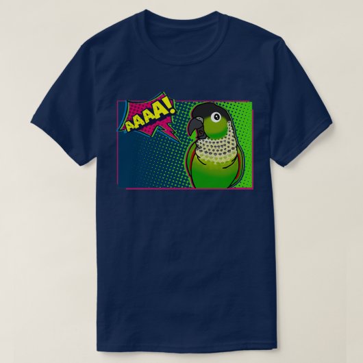 AAAAAAA Black Capped Conure Comic T-Shirt (Design vorne)