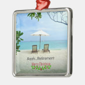 Aaah...retirement, relaxing beach scene, ornament aus metall (Links)