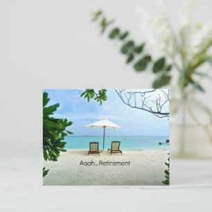 Aaah...Ruhestand, entspannen am Strand Postkarte