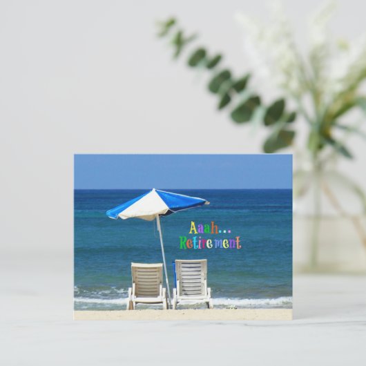 Aaah... Ruhestand Postkarte (Stehend Vorderseite)