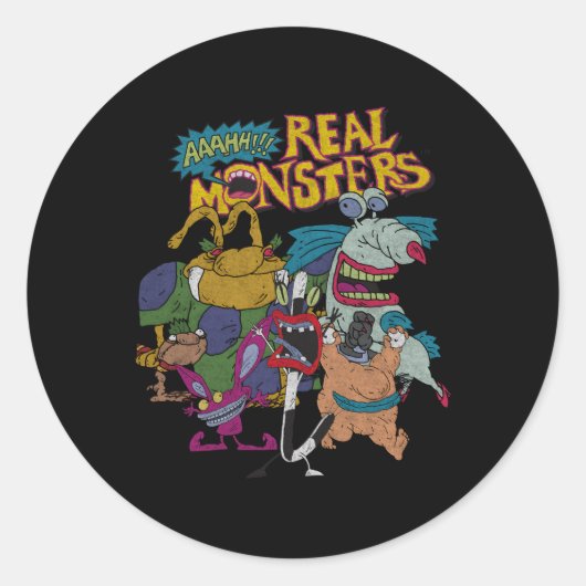 Aaahh Real Monsters Alle Charaktere Runder Aufkleber (Vorderseite)