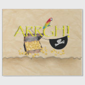 AAARGH - Piratensittich, Schatztruhe und Augenpfla Geschenkpapier (Flach)