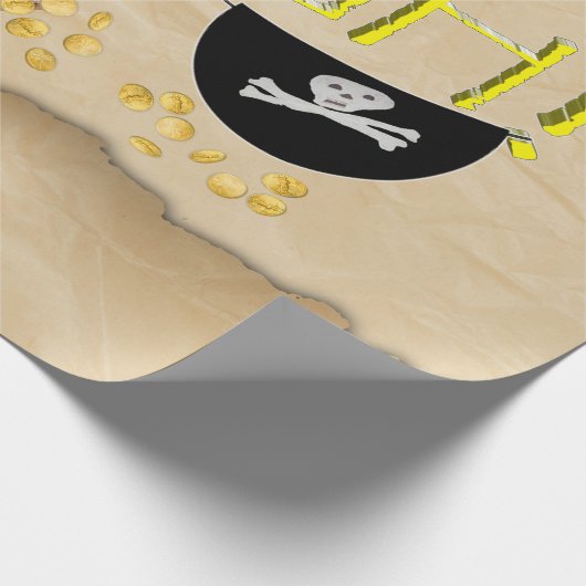 AAARGH - Piratensittich, Schatztruhe und Augenpfla Geschenkpapier (Ecke)