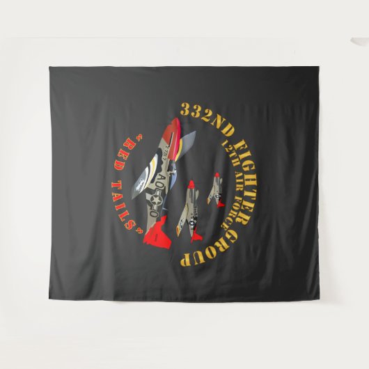 AAC - 332. Kampfgruppe - 12. AF - Rote Schwanz Wandteppich (Vorderseite (Horizontal))