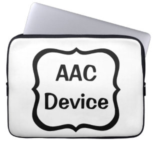 AAC-Etikett schwarz Laptopschutzhülle