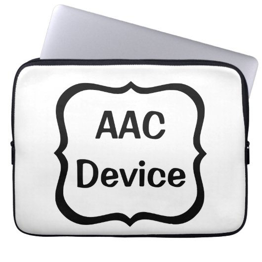AAC-Etikett schwarz Laptopschutzhülle (Vorderseite)