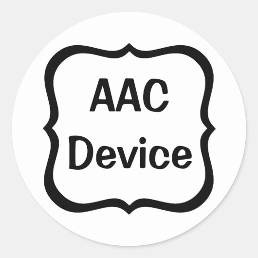 AAC-Etikett schwarz Runder Aufkleber (Vorderseite)