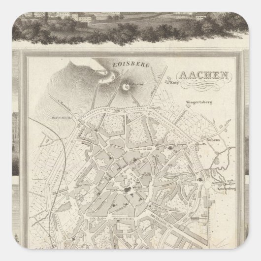 Aachen, Deutschland Quadratischer Aufkleber (Vorderseite)