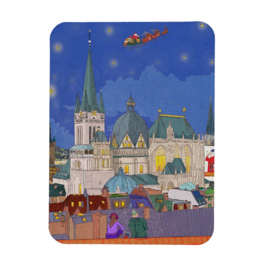 Aachen Deutschland Weihnachtsfeier Whimsikkunst Magnet (Vertikal)