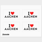 Aachen Germany love city heart like travel Rechteckiger Aufkleber (Blatt)