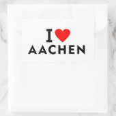 Aachen Germany love city heart like travel Rechteckiger Aufkleber (Tasche)