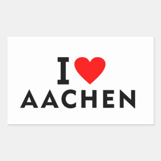 Aachen Germany love city heart like travel Rechteckiger Aufkleber