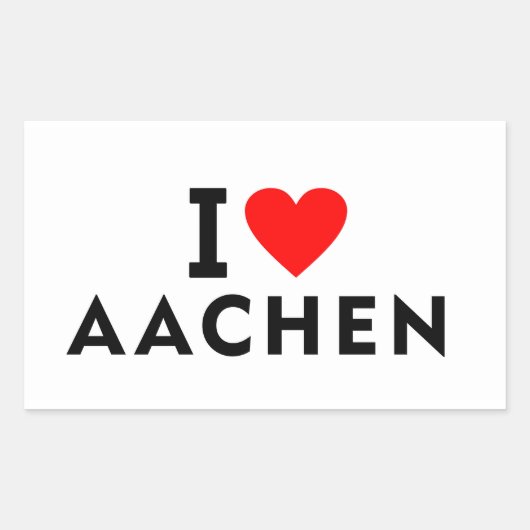 Aachen Germany love city heart like travel Rechteckiger Aufkleber (Vorderseite)