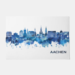 Aachen Germany Skyline Blue Fußmatte