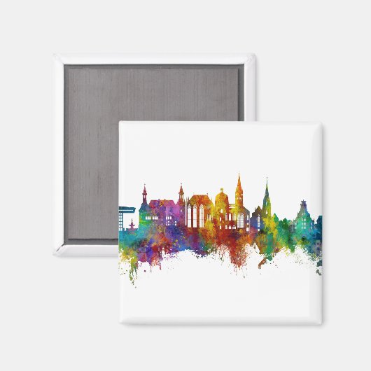 Aachen Germany Skyline Magnet (Vorderseite/Rückseite)