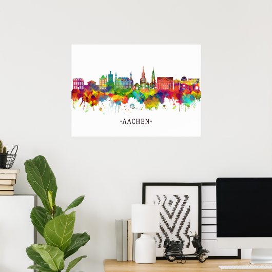 Aachen Germany Skyline Poster (Heimbüro)