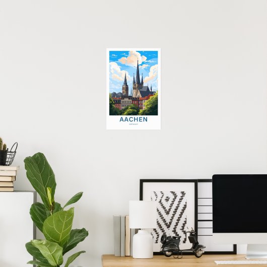 Aachen Germany Travel Print Poster (Heimbüro)