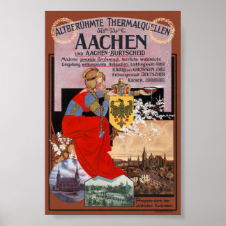 Aachen Vintage Poster Deutschland 1910