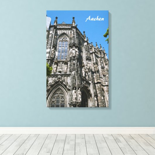 Aachen Wrapped Canvas Leinwanddruck (Insitu (Holzboden))