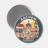 Aachener Dom Deutschland Magnet (Vorderseite/Rückseite)