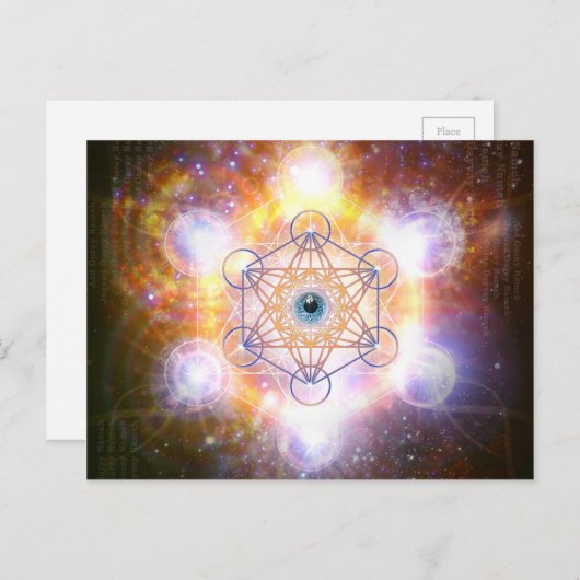 "Aad Guray Namh"-Schutzmantra-Merkaba Postkarte (Vorne/Hinten)