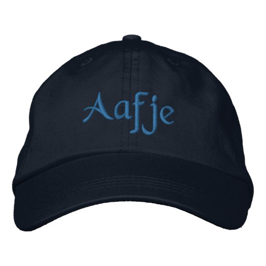 Aafje Personalisiert Blau bestickte Baseballkappe (Vorderseite)