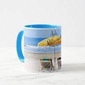 Aah...Pension, ein Tag am Strand Tasse (Vorderseite Links)