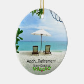 Aah...Pensionierung...Frohe Weihnachten Keramik Ornament (Rechts)