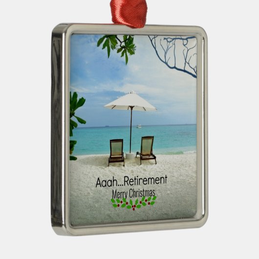 Aah...Pensionierung...Frohe Weihnachten Ornament Aus Metall (Rechts)