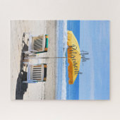 Aah-Rente, Liegestühle am Strand Puzzle (Horizontal)
