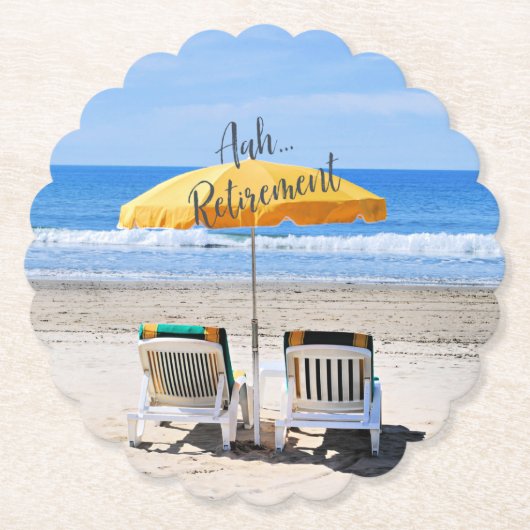 Aah...Ruhestand, ein Tag am Strand Untersetzer (Vorderseite)