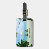 Aah...Ruhestand, entspannende Strandszene Gepäckanhänger (Vorderseite vertikal)