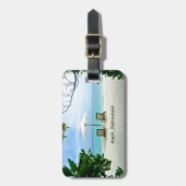 Aah...Ruhestand, entspannende Strandszene Gepäckanhänger (Vorderseite vertikal)