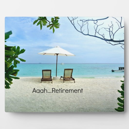 Aah...Ruhestand, Entspannung am Strand Fotoplatte (Vorderseite)