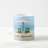 Aah...Ruhestand, Entspannung am Strand Kaffeetasse (Mittel)
