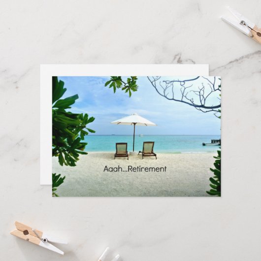 Aah...Ruhestand, Entspannung am Strand Karte (Vorderseite/Rückseite Beispiel)