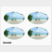 Aah Ruhestand...Entspannung am Strand Ovaler Aufkleber (Blatt)