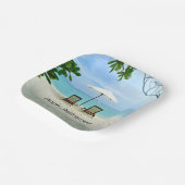 Aah Ruhestand...Entspannung am Strand, Pappteller (Gewinkelt)